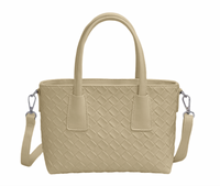 Sac épaule simili cuir entrelacé beige Women's