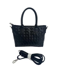 Sac épaule simili cuir entrelacé noir Women's