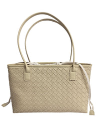Sac cabas simili cuir entrelacé abricot Women's