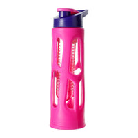 Bouteille en verre avec protection rose 550ml