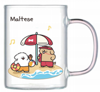 Tasse en verre rose 420ml Maltese