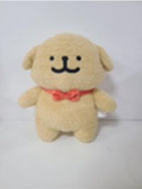 Peluche chien beige 25cm avec nœud papillon MALTESE
