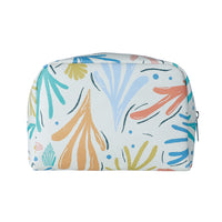 Trousse cosmétique fleurs abstraites blche