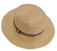 Chapeau de paille tressé marron foncé