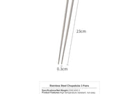 Baguettes en acier inoxydable 3 paires Chopsticks Series