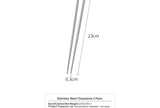 Baguettes en acier inoxydable 3 paires Chopsticks Series