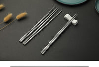 Baguettes en acier inoxydable 3 paires Chopsticks Series
