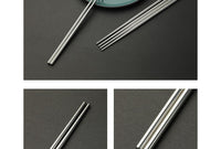 Baguettes en acier inoxydable 3 paires Chopsticks Series