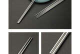 Baguettes en acier inoxydable 3 paires Chopsticks Series