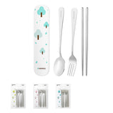 Couverts et baguettes avec boîte de rangement arbres