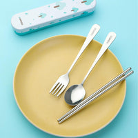 Couverts et baguettes avec boîte de rangement arbres