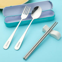 Couverts et baguettes avec boîte de rangement arbres