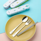 Couverts et baguettes avec boîte de rangement arbres