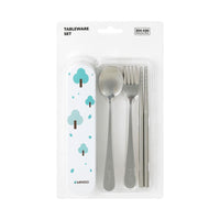 Couverts et baguettes avec boîte de rangement arbres