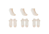 Socquettes femme rayées x6 roses Striped