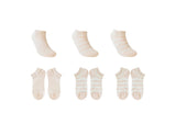 Socquettes femme rayées x6 roses Striped