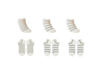 Socquettes femme rayées x6 blanches Striped