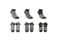 Socquettes homme rayées x6 grises Striped