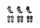 Socquettes homme rayées x6 grises Striped