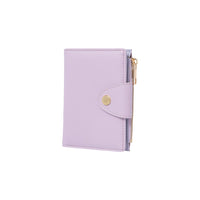 Porte feuille femme double volets violet Zipper