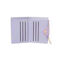 Porte feuille femme double volets violet Zipper