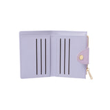 Porte feuille femme double volets violet Zipper