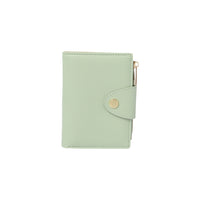 Porte feuille femme double volets vert Zipper
