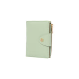 Porte feuille femme double volets vert Zipper
