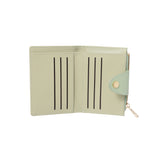 Porte feuille femme double volets vert Zipper