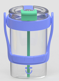 Bouteille large avec poignée bleue 1000ml Large Capacity