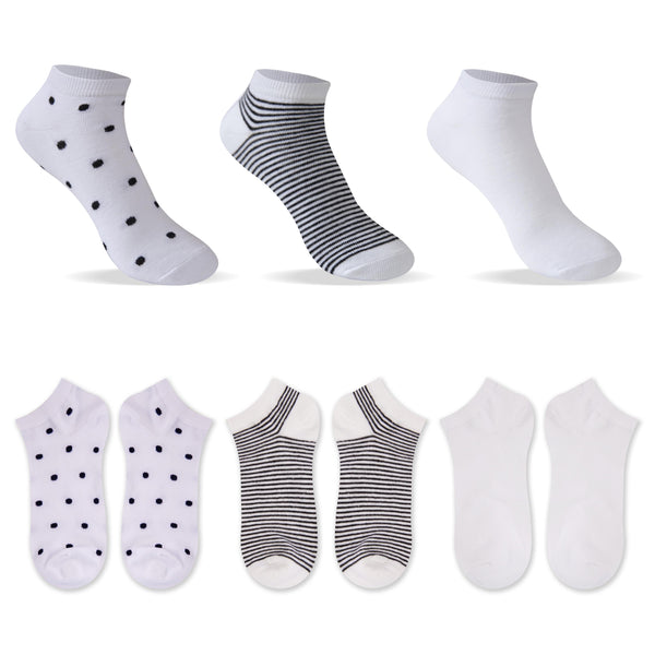 Socquettes femme x6 blanches Textile