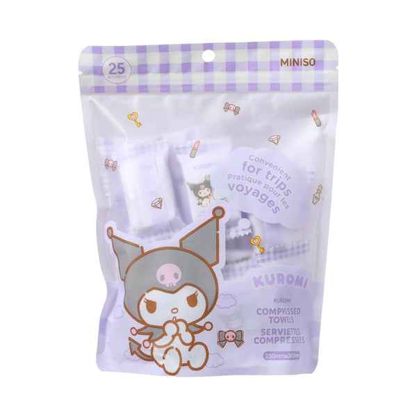 Serviettes compressées x25 Kuromi Sanrio