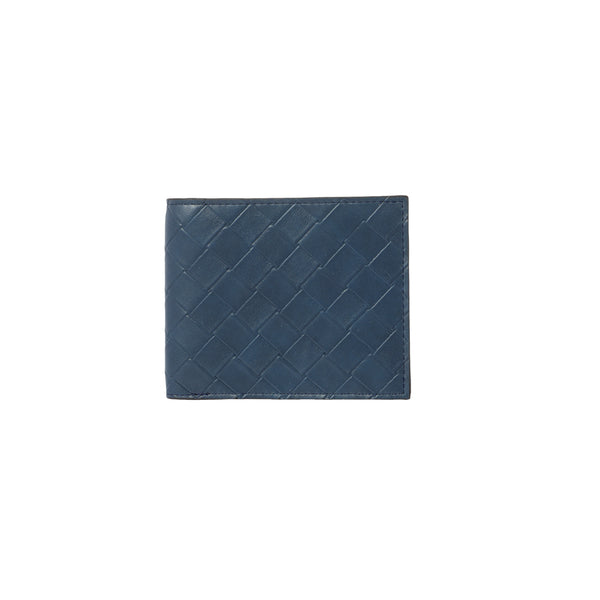 Porte feuille homme bleu marine simili cuir entrelacé Men's