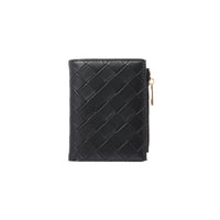 Porte feuille femme noir simili cuir entrelacé Women's