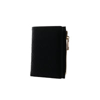 Porte feuille femme noir simili cuir entrelacé Women's