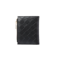 Porte feuille femme noir simili cuir entrelacé Women's