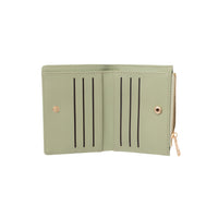Porte feuille femme vert simili cuir entrelacé Women's