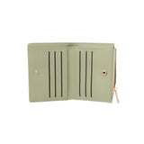 Porte feuille femme vert simili cuir entrelacé Women's