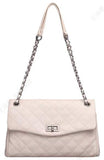 Sac bandoulière matelassé avec chaine beige Large