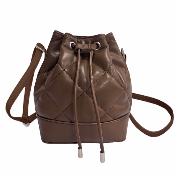 Sac seau matelassé marron Women's