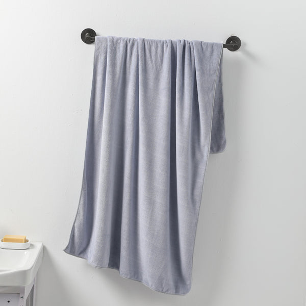 Serviette de bain grise Microfibre