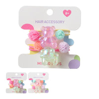 Elastiques enfants ours et pompons x2 Kid's