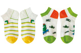 Socquettes enfants x2 rayées 5-7 ans DINOSAURE