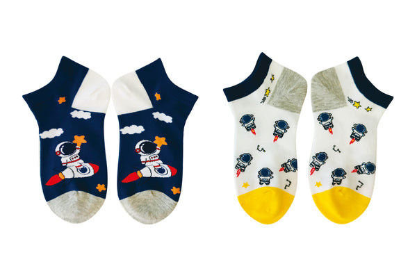 Socquettes enfants bleues astronaute 7-9 ans x2 Kid's