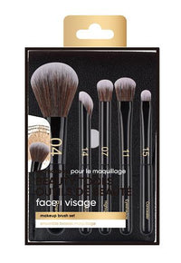 Pinceaux & trousse de rangement x5 Black Gold