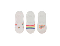 Socquettes blanches femme x3 RAINBOW