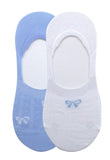 Socquettes invisibles femme bleues noeud x3 Girl Bow