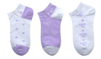 Socquettes femme violettes noeud x3 Girl Bow