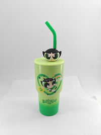 Gobelet métal avec paille 900ml vert the Powerpuff Girls Collection