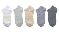 Socquettes femme jaunes et grises 5 paires Women's